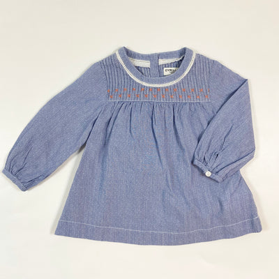 Cyrillus blue embroidered blouse dress 9M/71 1