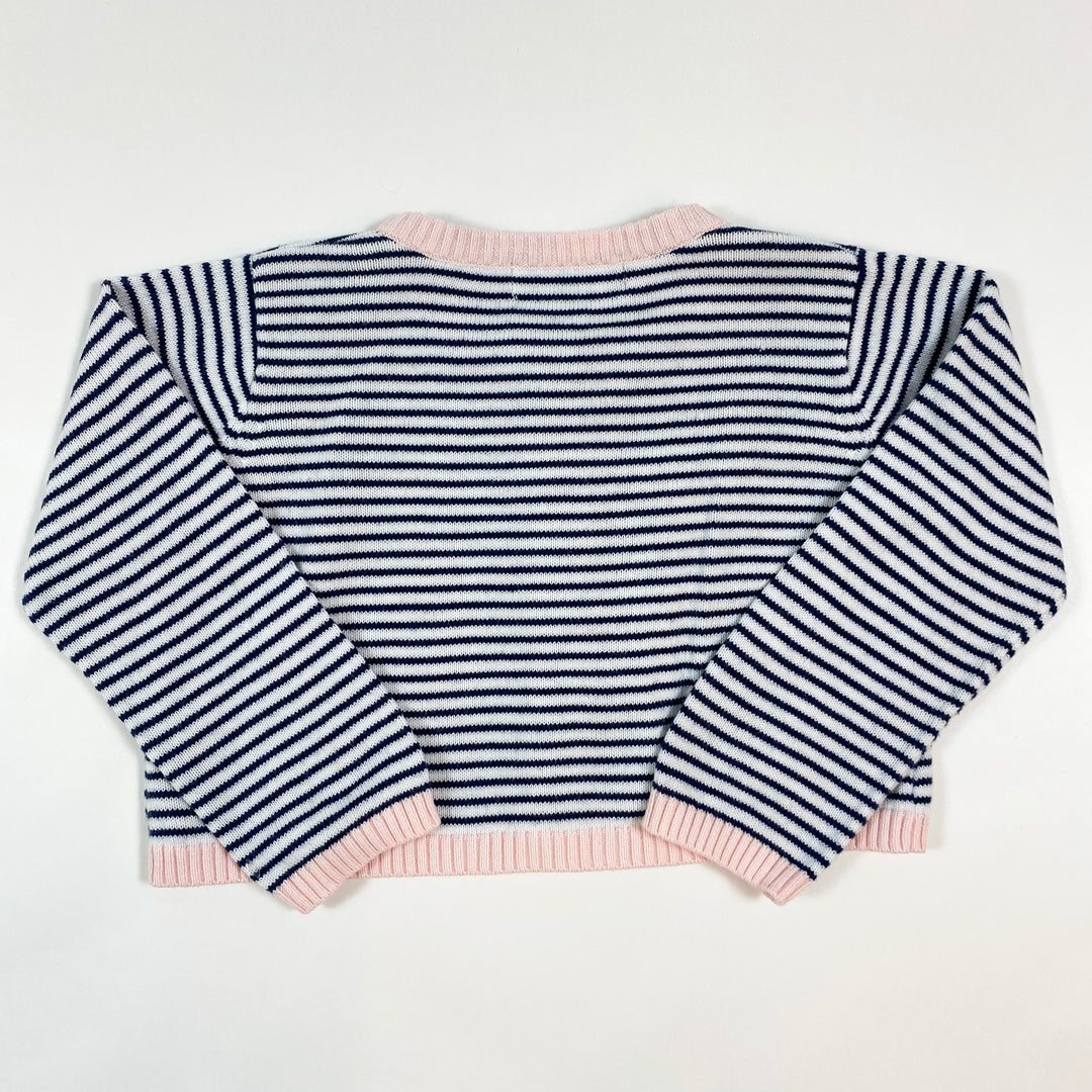 Boboli navy striped cardigan with pink details 9M/74 3