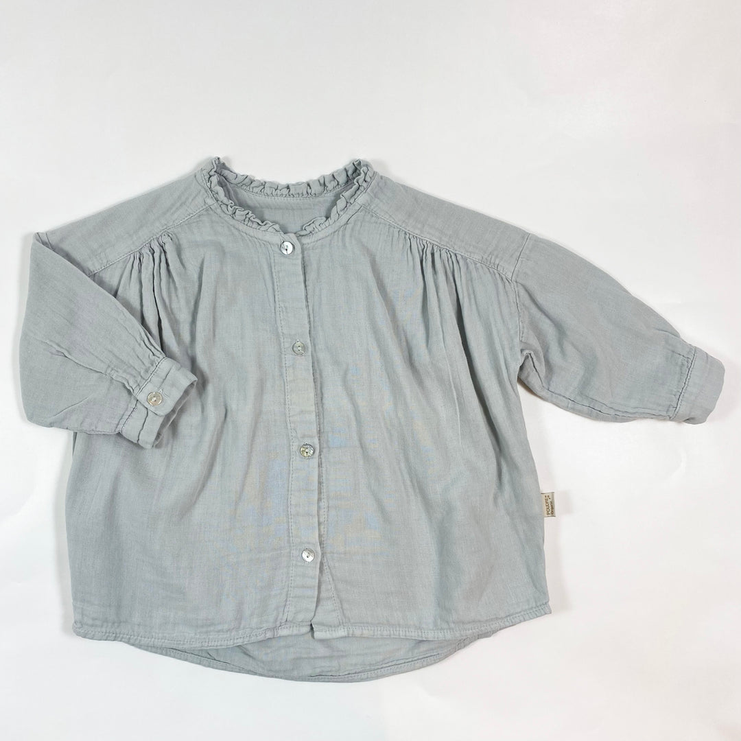 Poudre Organic pale grey green organic cotton blouse 2Y 1