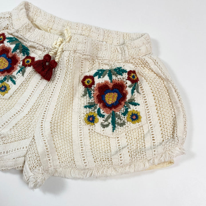 Zara beige embroidered shorts 3-4Y 2
