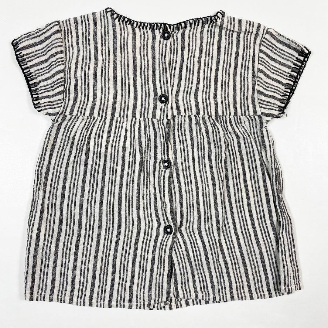 Louis Louise grey striped shortsleeved blouse with embroideries 18M 2