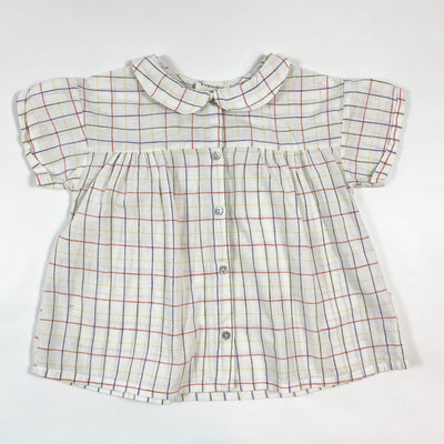 Piupiuchick checked linen blend blouse 3Y 1