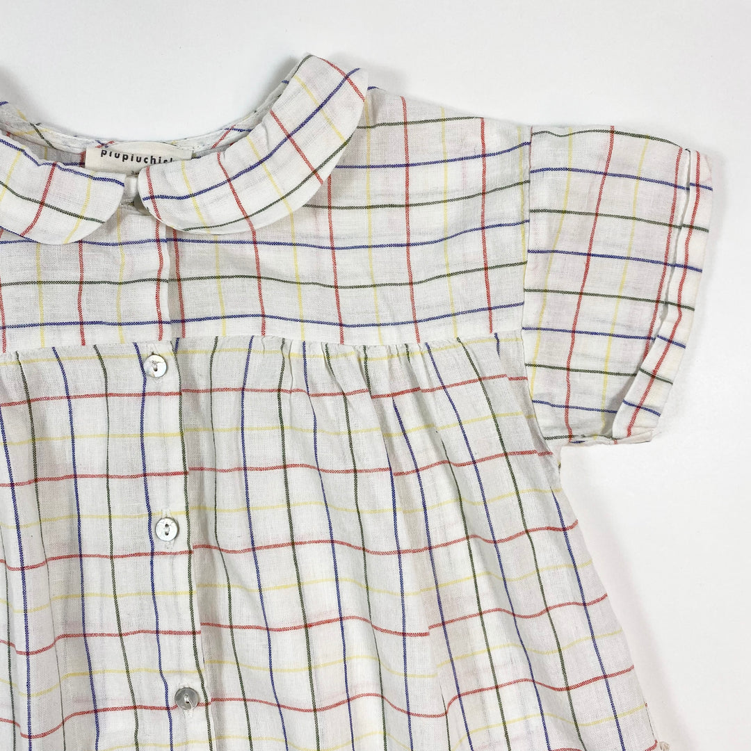 Piupiuchick checked linen blend blouse 3Y 2