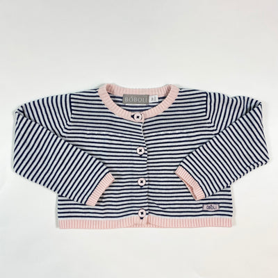 Boboli navy striped cardigan with pink details 9M/74 1