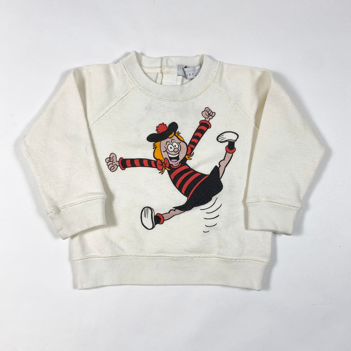 Stella McCartney Kids ecru sweatshirt with cartoon 9M