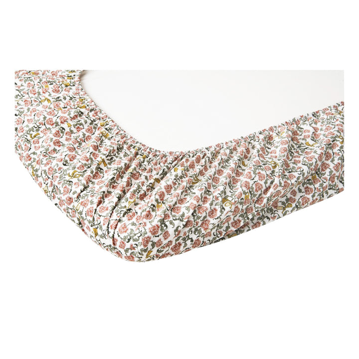 Garbo & Friends Floral Vine cotton percale fitted sheet 60x120