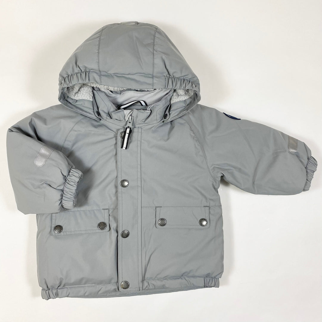 Polarn O. Pyret light green/grey fleece lined winter jacket 9-12M/80