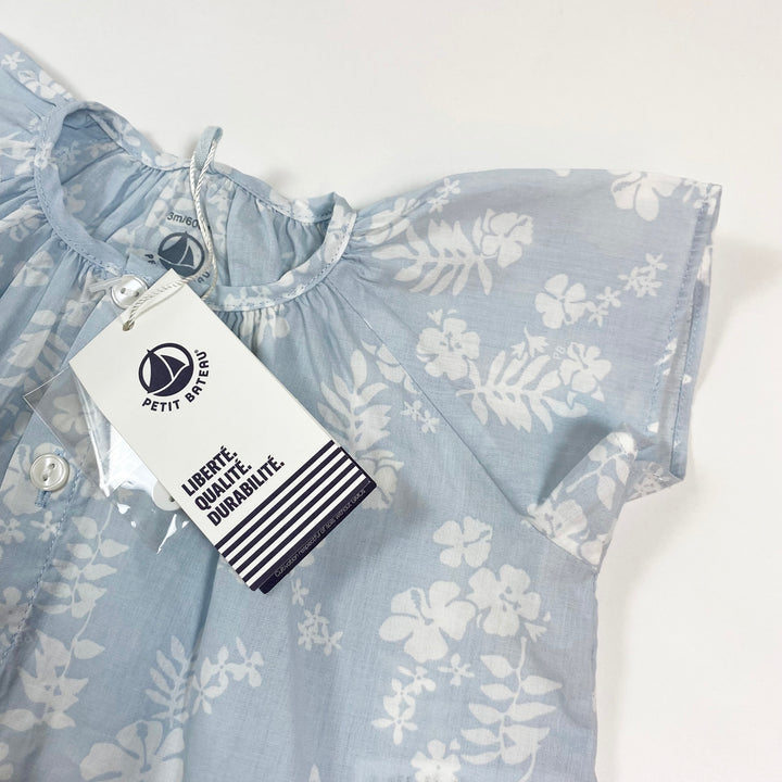 Petit Bateau light blue organic cotton blouse 3M/60 2