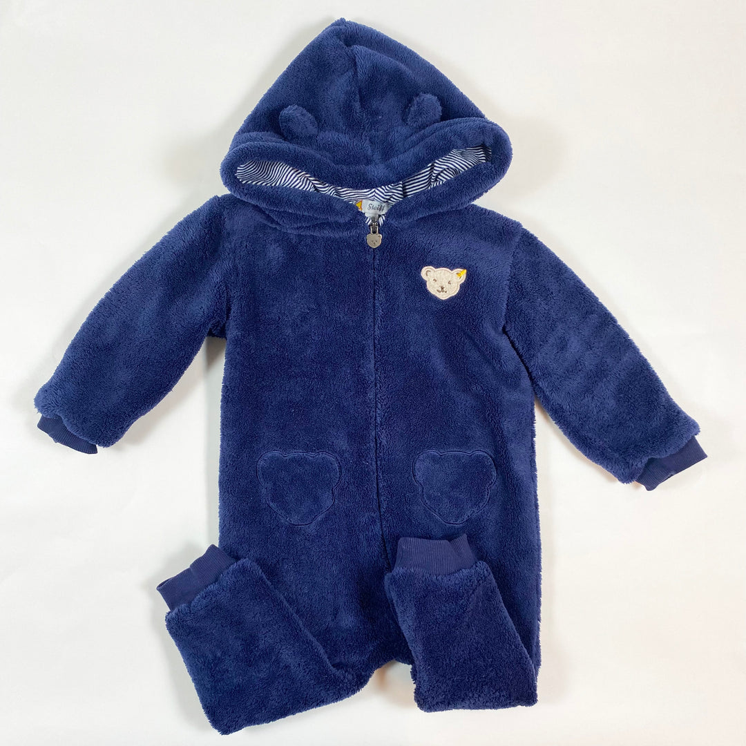 Steiff blue lined teddy overall 9-12M/80 1