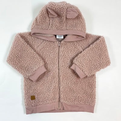 Hust & Claire pale pink teddy hooded zip jacket 80/12M 1