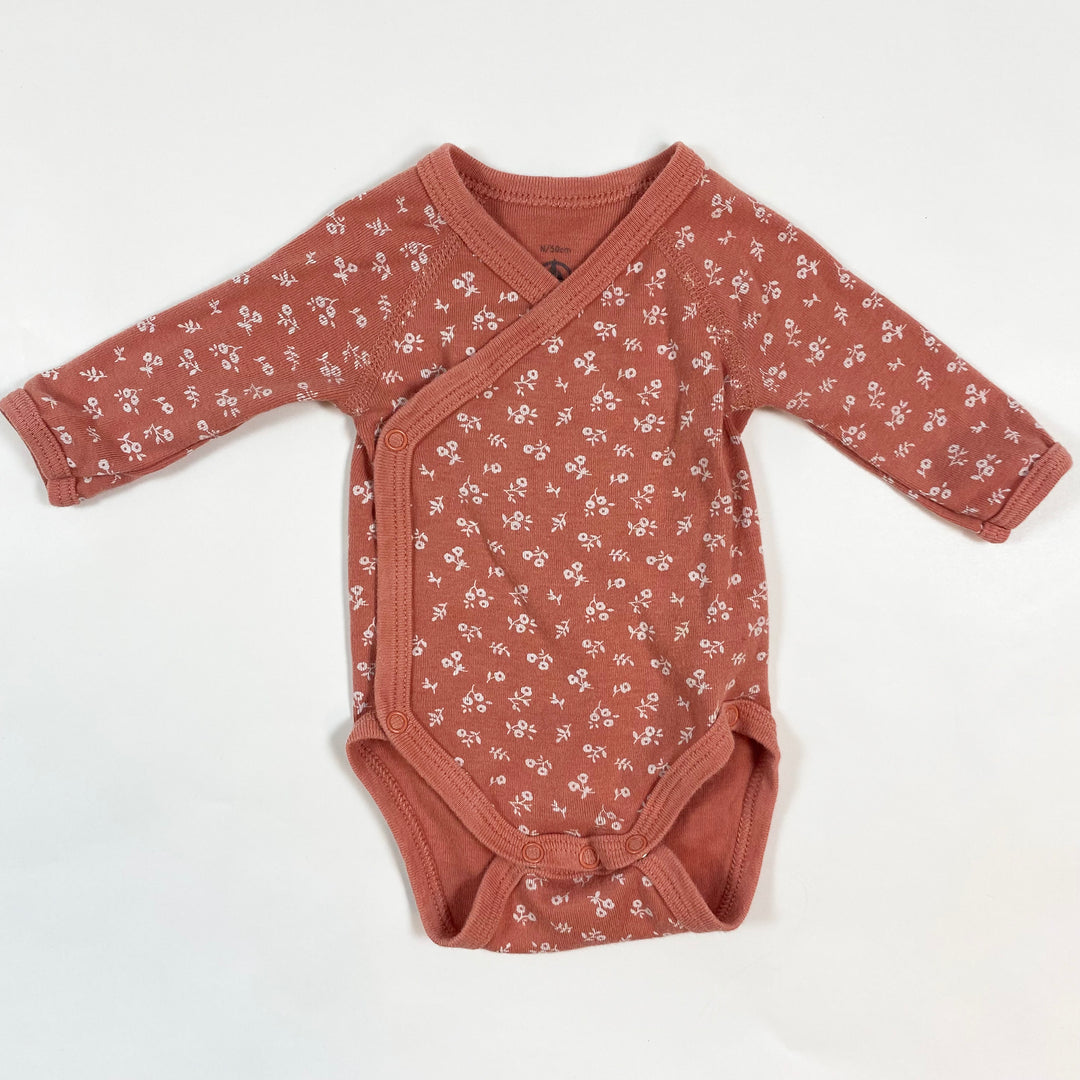 Petit Bateau peach floral print wrap body N/50 1