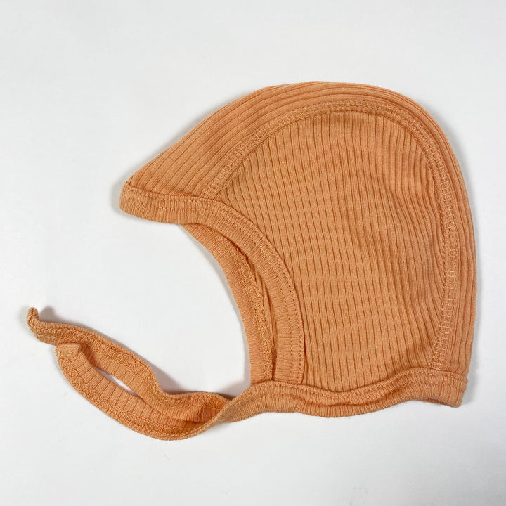 MarMar Copenhagen peach ribbed baby hat 62