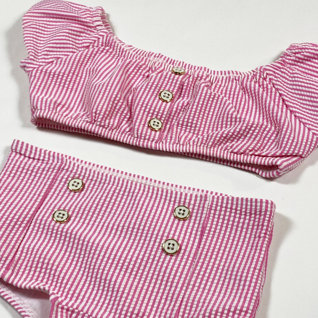 Janie and Jack pink striped seersucker 2-piece swimsuit 4Y 2