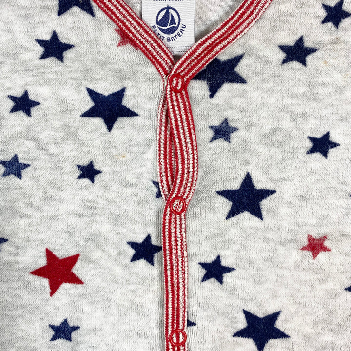Petit Bateau grey star print velour pyjamas 18M/81 2
