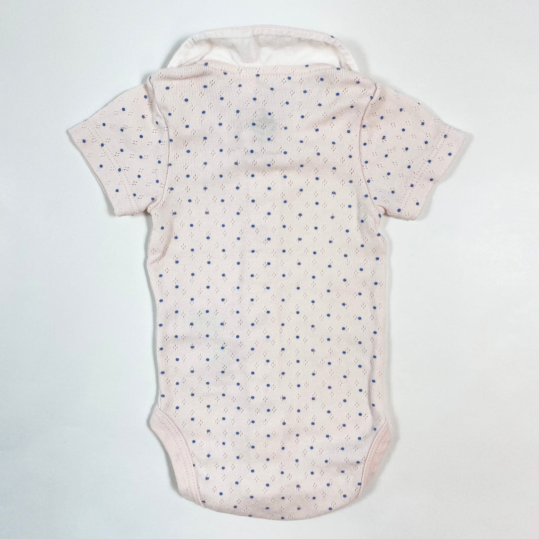 Petit Bateau light pink pointelle short-sleeved body NB/50 2