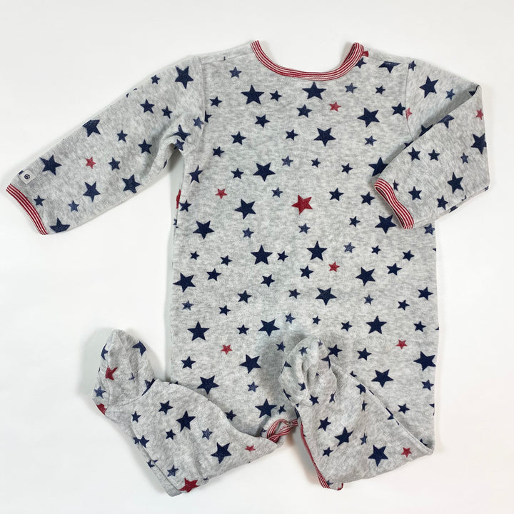 Petit Bateau grey star print velour pyjamas 18M/81 3