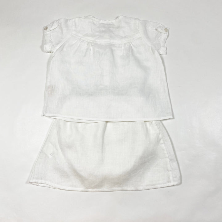 Ovale white linen blouse and skirt 18M 2