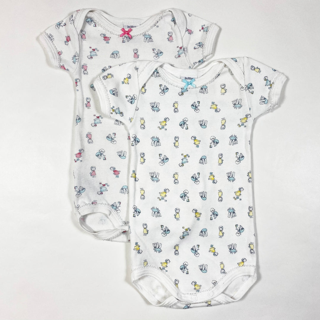 Petit Bateau play print short-sleeved bodys set of 2 3M/60cm 1