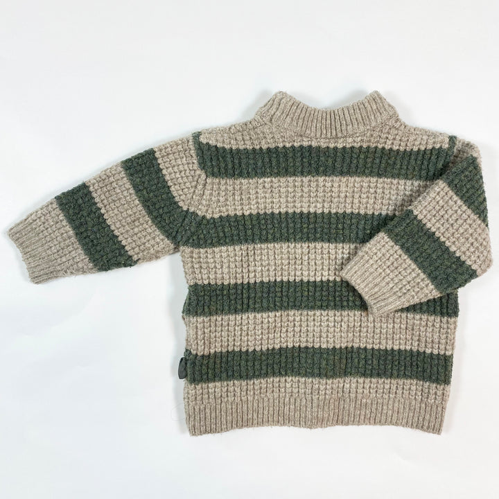 Zara beige/olive striped knitted wool-mix sweater 6-9M/74 3