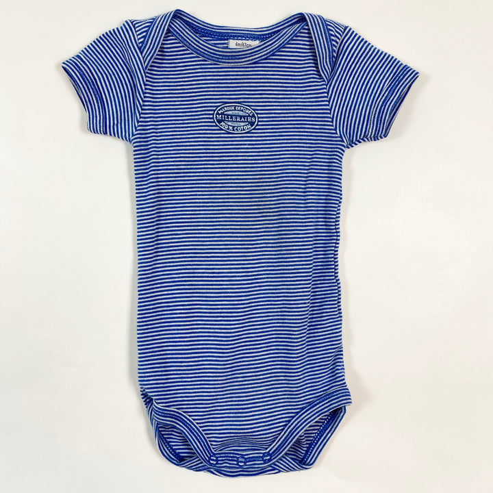 Petit Bateau blue striped short-sleeved body 6M/67 1