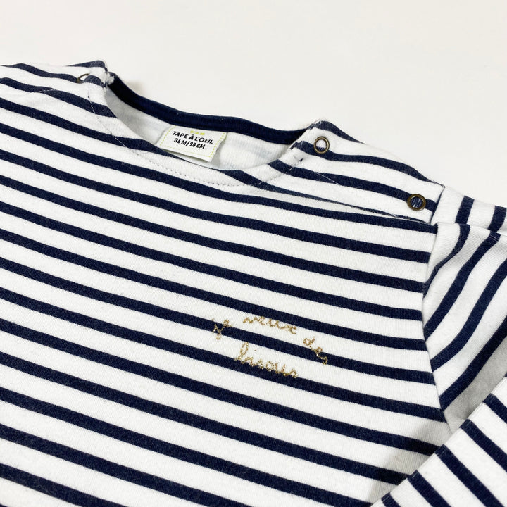Tape à l'oeil navy/off-white striped dress 36M/98