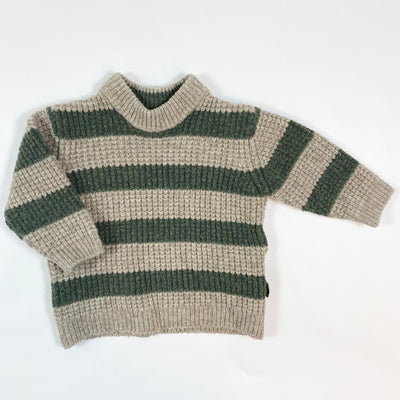 Zara beige/olive striped knitted wool-mix sweater 6-9M/74 1