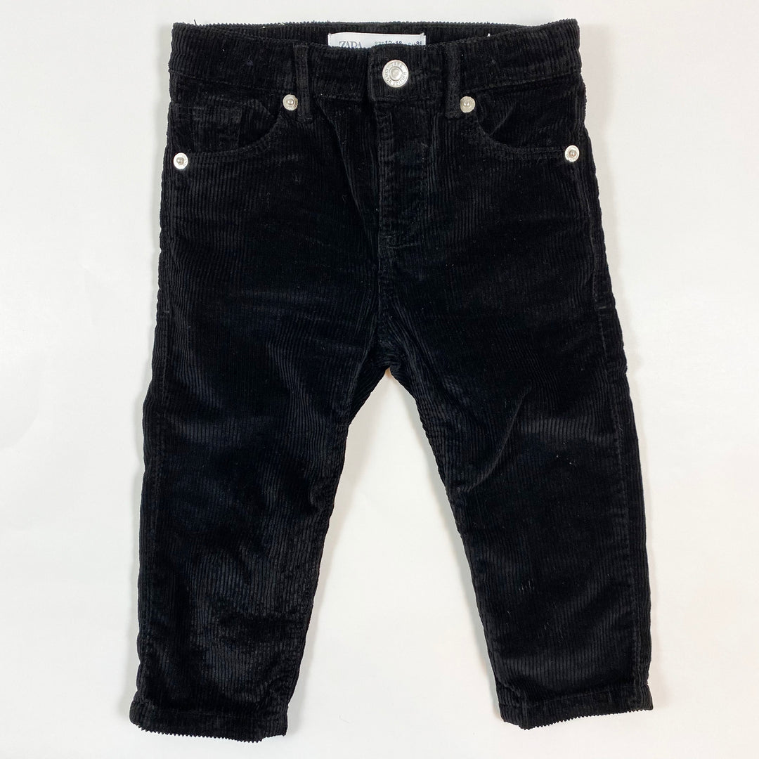 Zara black corduroy trousers 12-18M/86 1