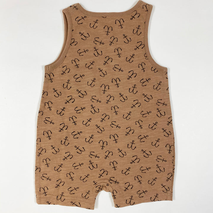 Rylee + Cru brown anchors romper Second Season 3-6M