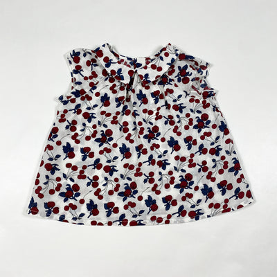 Bonpoint ecru cherry short-sleeved blouse 2Y 1