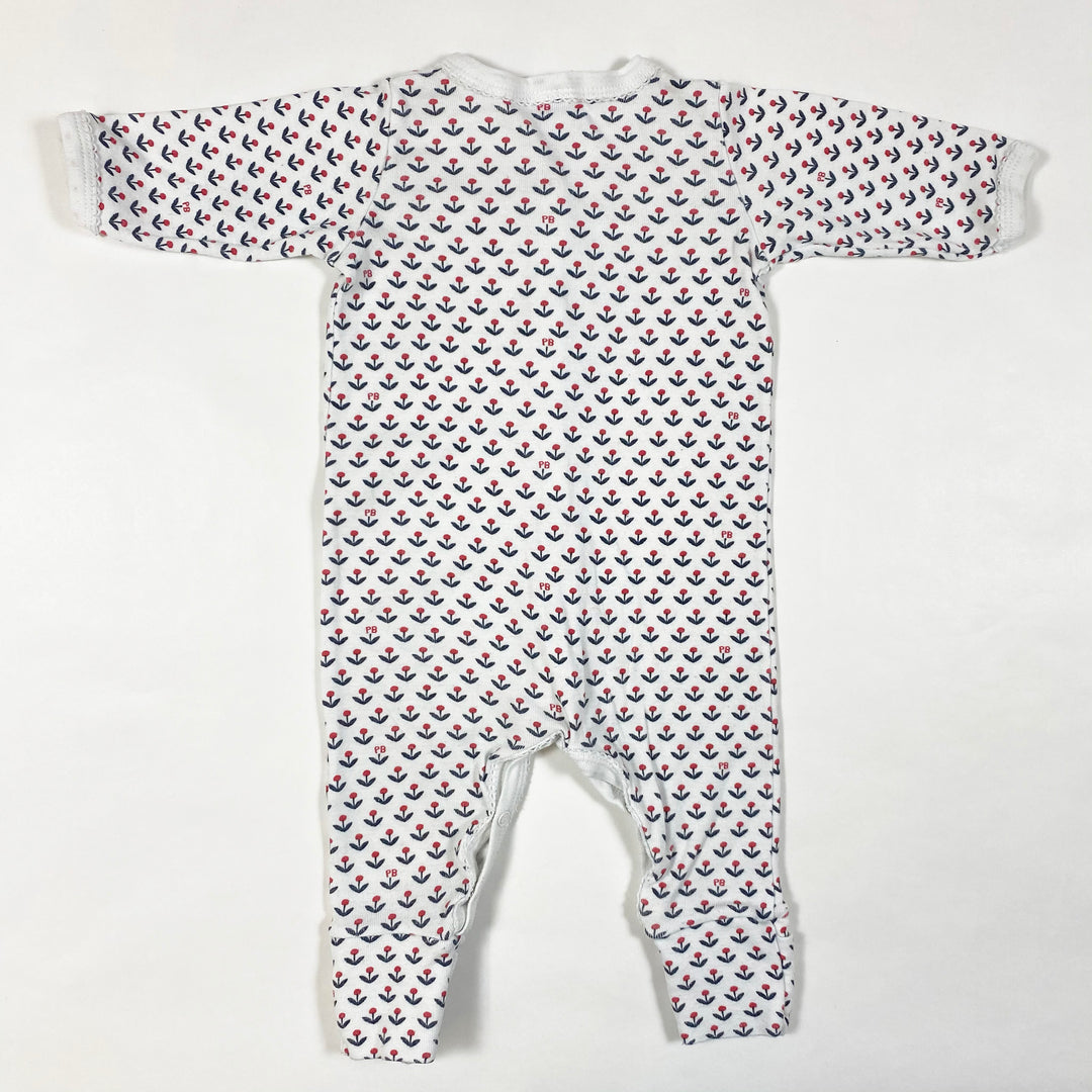 Petit Bateau blue/red floral print pyjama 1M/54 3