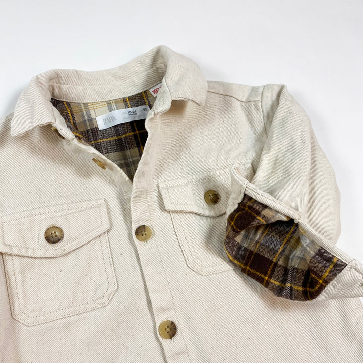 Zara off-white denim lined jacket 18-24M/92 2