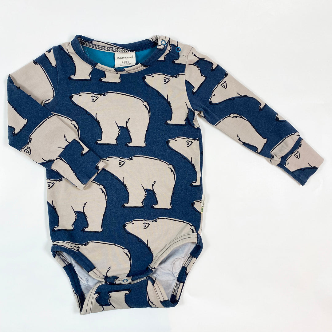 Maxomorra polar bear print body 9-12M/74-80 1