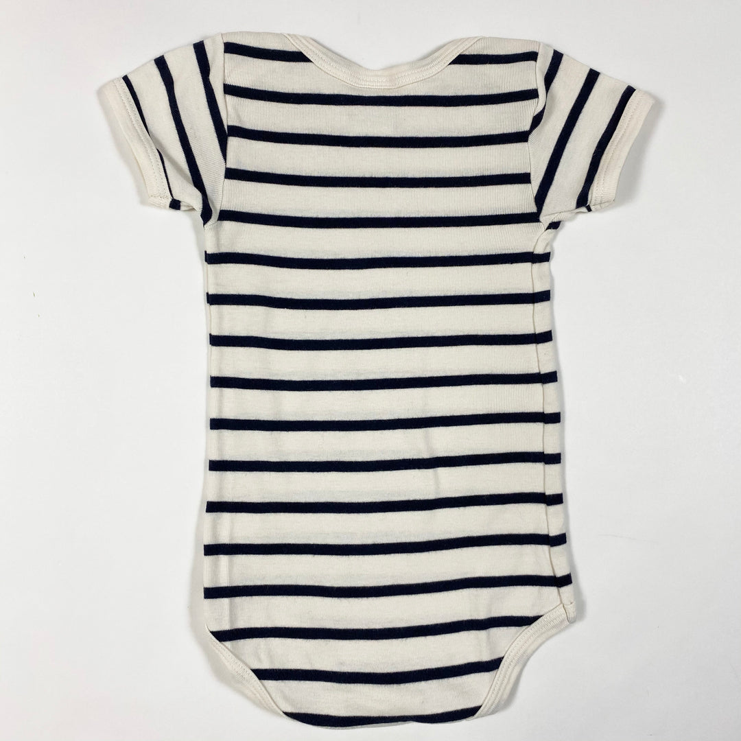 Petit Bateau navy striped short-sleeved body 12M/74