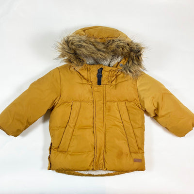 Zara mustard teddy lined winter jacket 12-18M/86 1