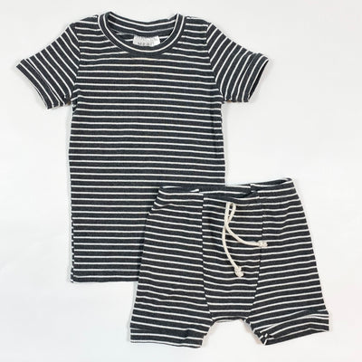 Mebie Baby dark grey striped ribbed set 2Y 1