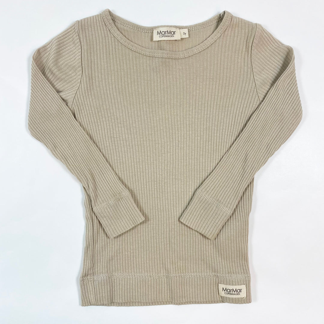 MarMar Copenhagen beige ribbed long-sleeved shirt 2Y 1