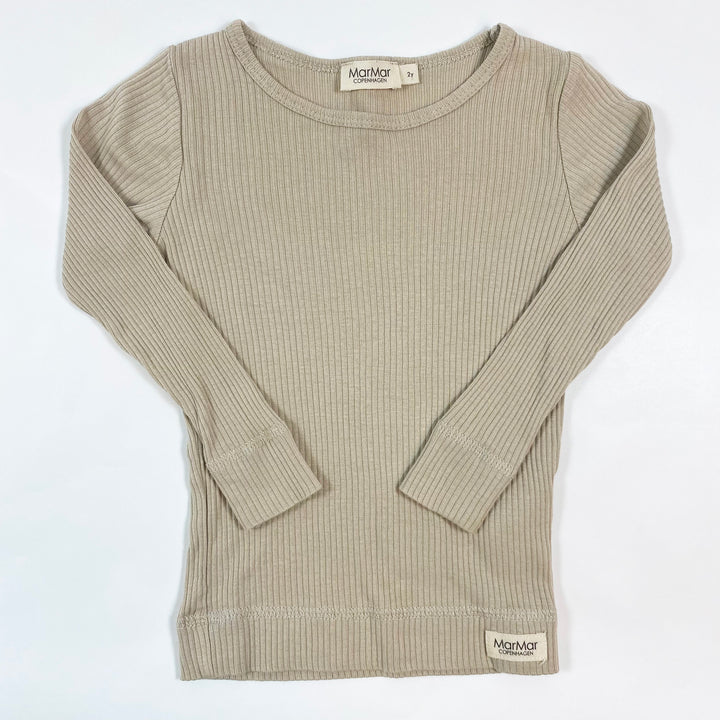 MarMar Copenhagen beige ribbed long-sleeved shirt 2Y 1