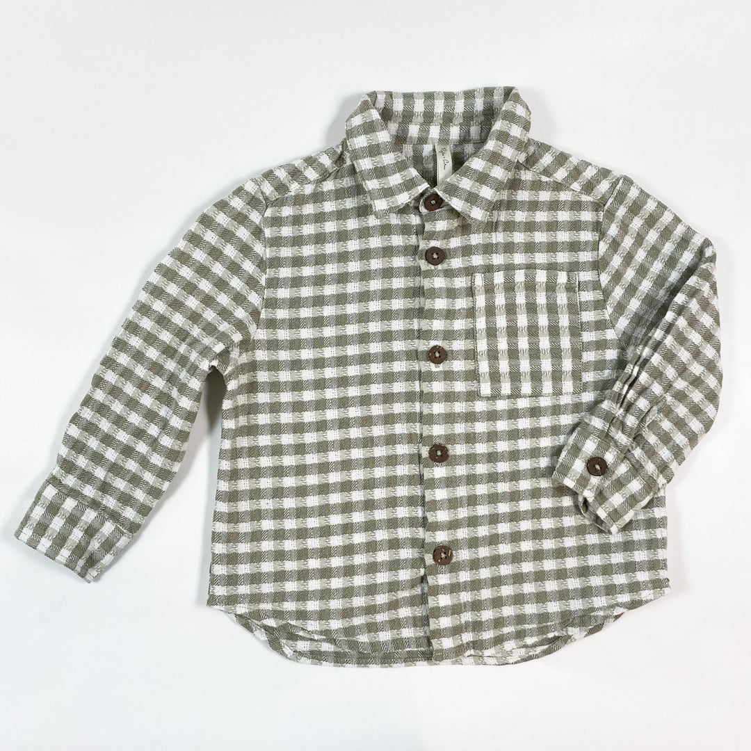 Rylee + Cru pale olive checked shirt 2-3Y 1