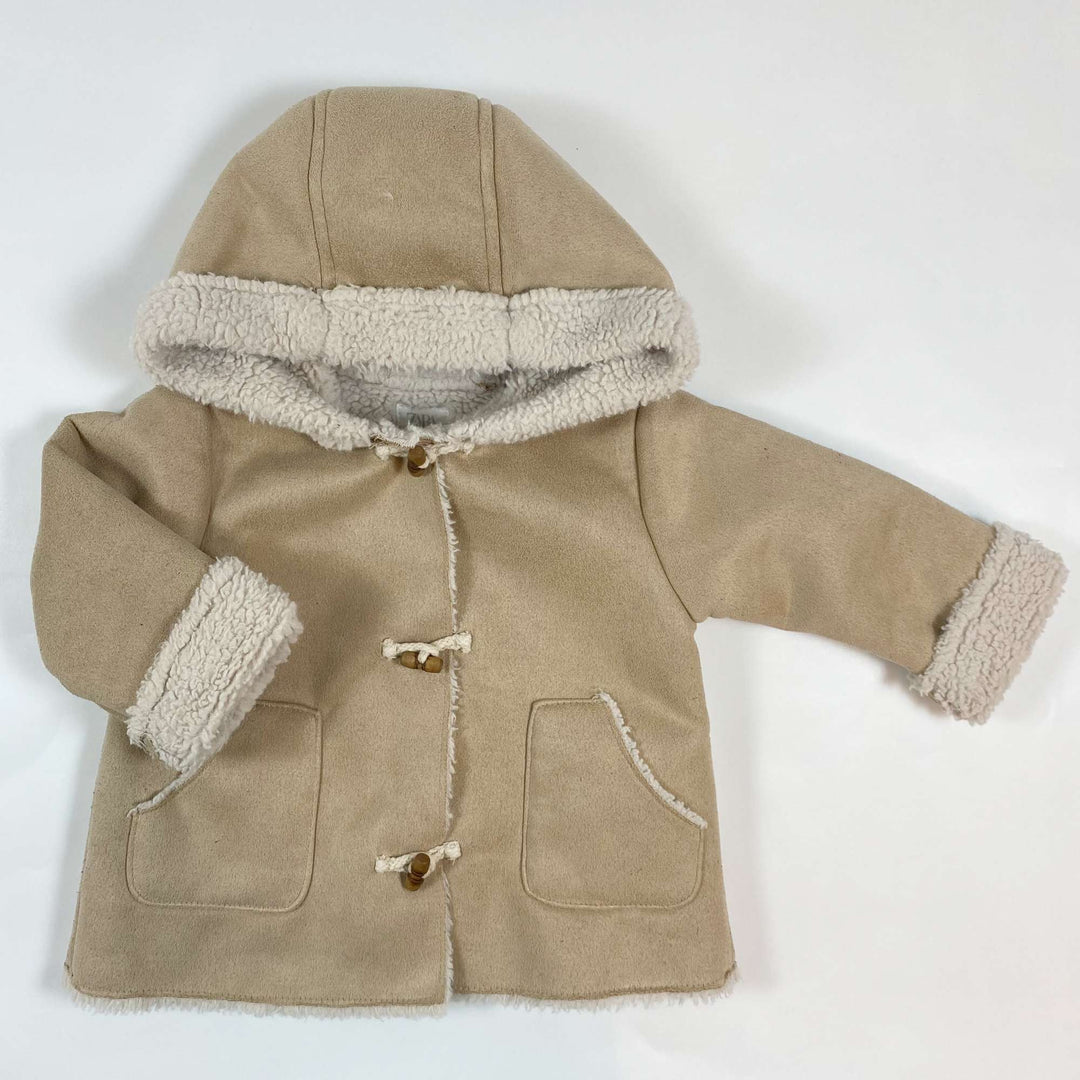 Zara light brown faux shearling coat 12-18M/86 1