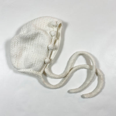 Element Boutique white popcorn knit bonnet 18-24M 1