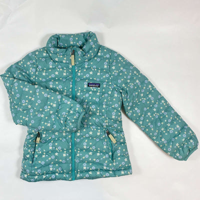 Patagonia turquoise floral down jacket 5-6Y (XS) 1