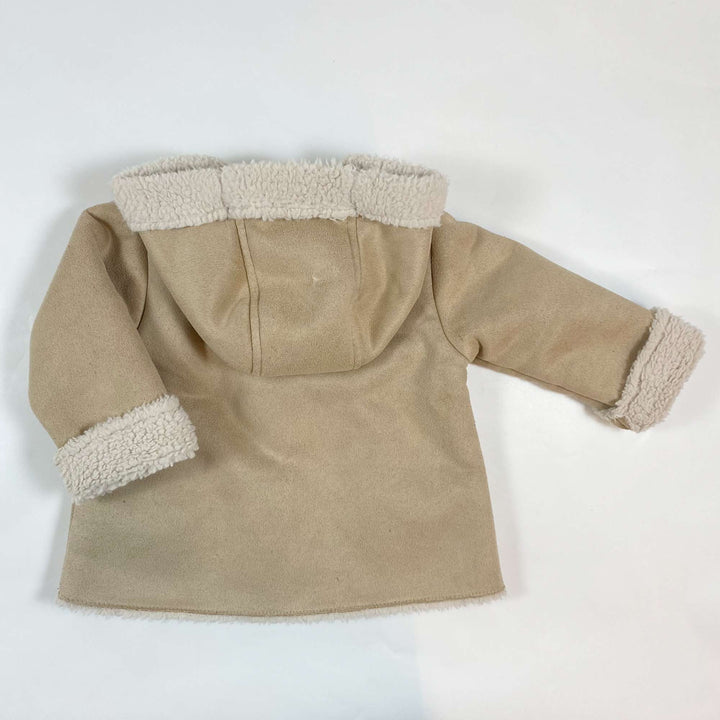 Zara light brown faux shearling coat 12-18M/86 2