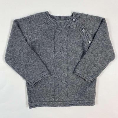 Sense Organics grey cable knit sweater 12-18M/86 1