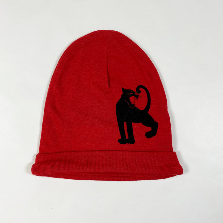 Mini Rodini red panther wool beanie Second Season 44-46/3-9M 1