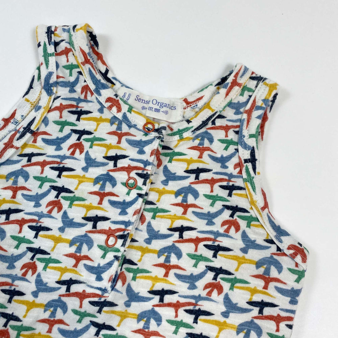 Sense Organics bird print jumpsuit 6-9M/74 2