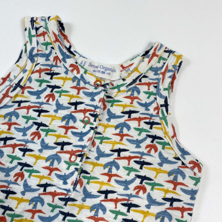 Sense Organics bird print jumpsuit 6-9M/74 2
