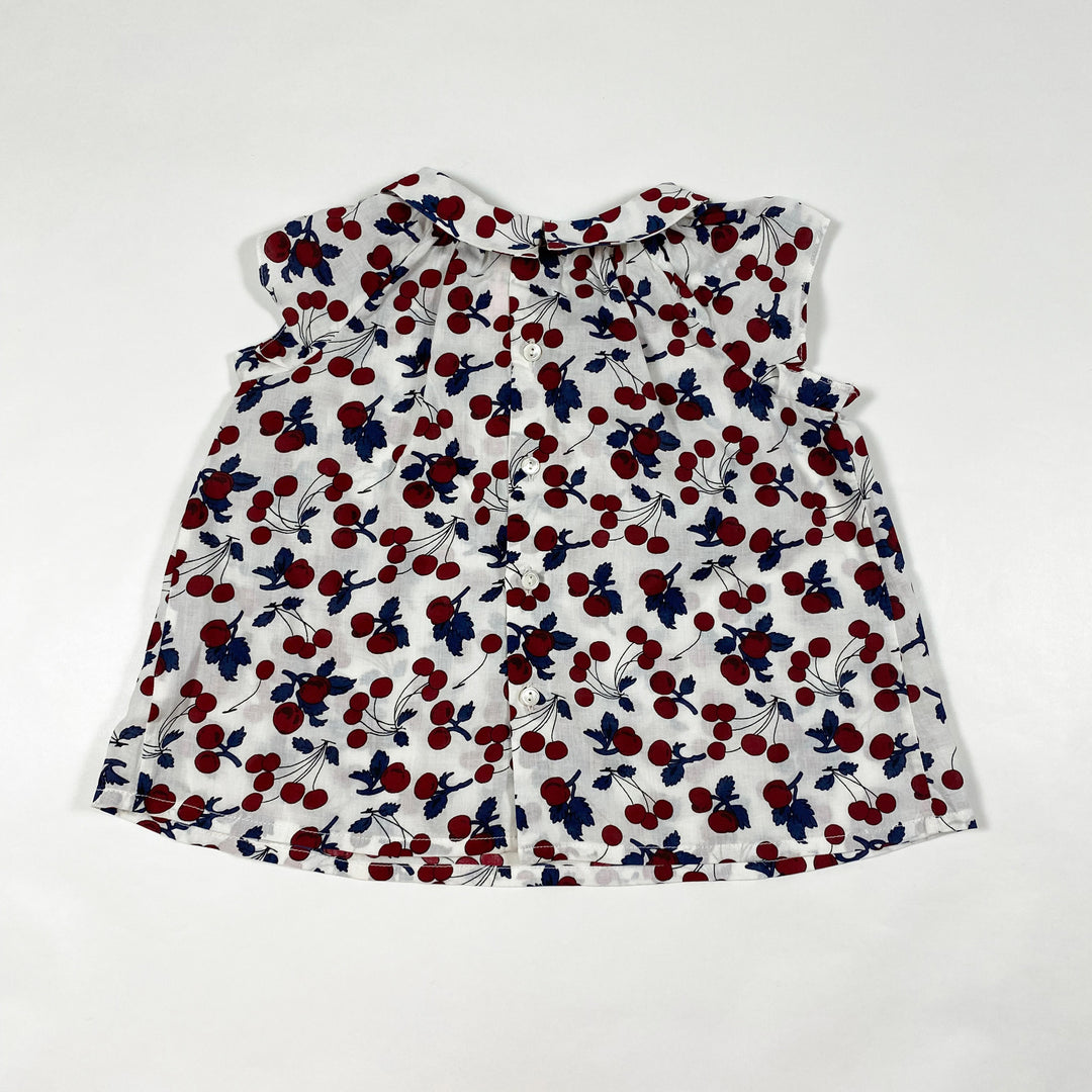 Bonpoint ecru cherry short-sleeved blouse 2Y 2
