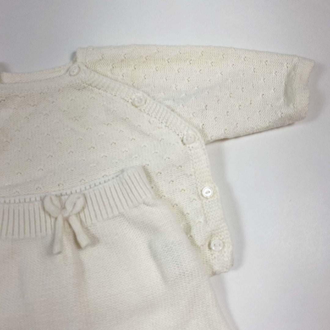 Zara white knit baby set 0-1M/56 2