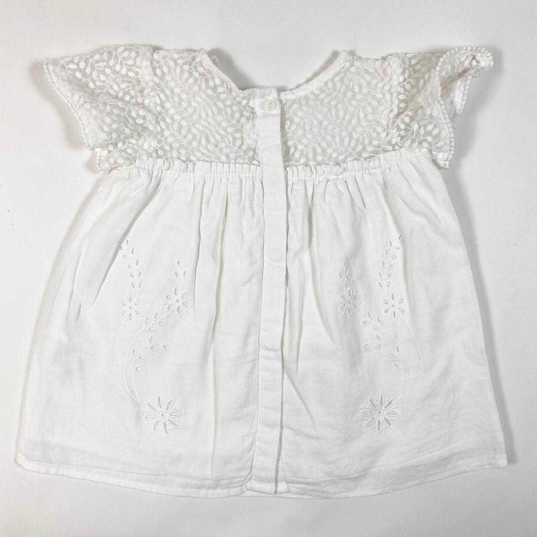 Zara white broderie anglaise and lace dress 9-12M/80