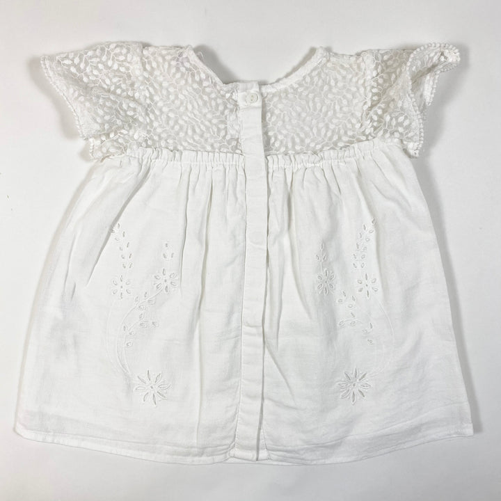 Zara white broderie anglaise and lace dress 9-12M/80